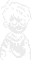 Pixel art self portrait of Cristian in black and white